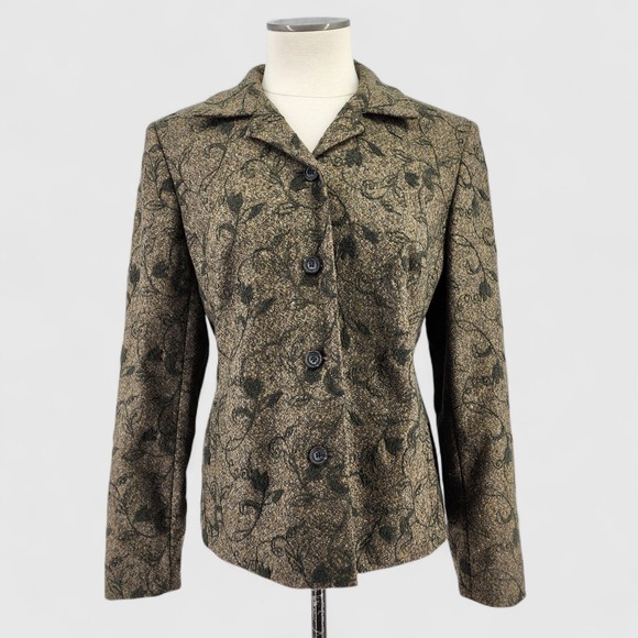 Talbots Jackets & Blazers - Vintage Talbots Silk Wool Blazer Jacket 10 Forest Fairy Earthy Mori Goblin Work